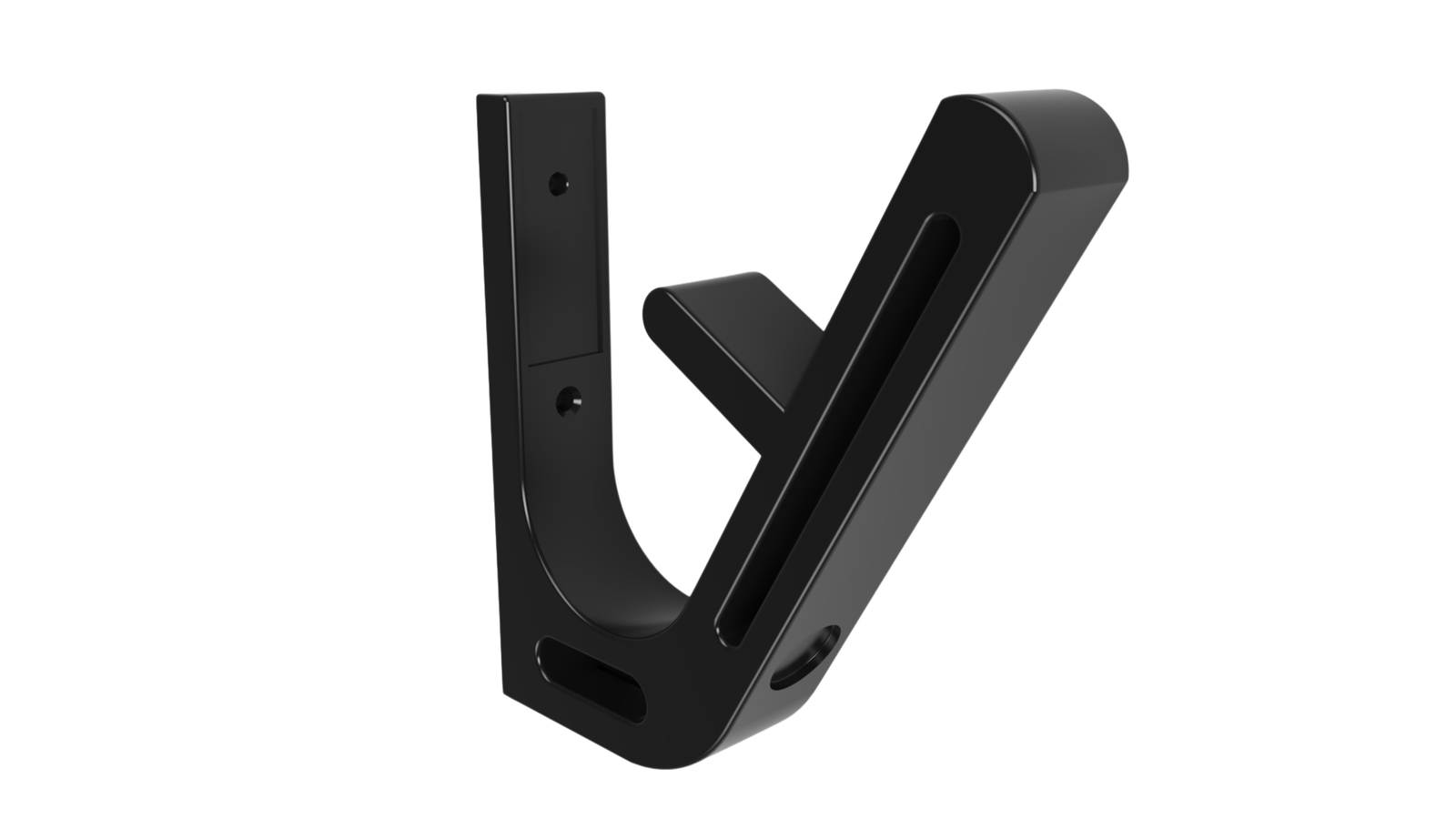 Schwarzer GearDock Motorradhelmhalter mit Schlüsselmagnet